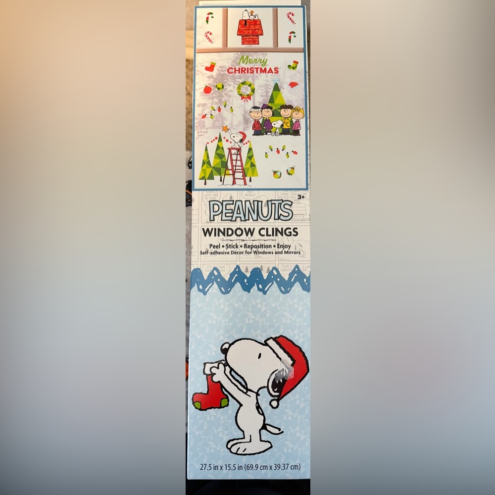🪟 Peanuts Christmas Window Clings, NWT